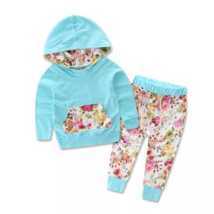 Baby blue floral tracksuit