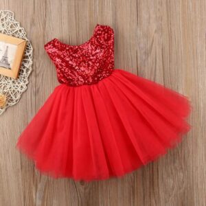 Red Sequin Tutu Dress