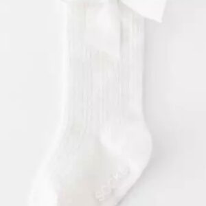 Kids White Bow Socks