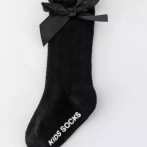 Kids Black Bow Socks