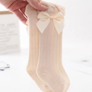 Kids Cream Bow Socks